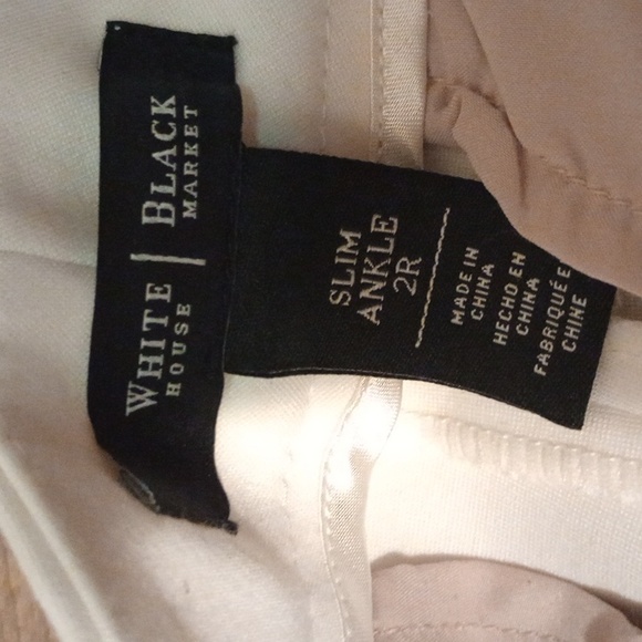 White House Black Market White 2R Slim Ankle  White Dress pants Very Nice! - Picture 2 of 5